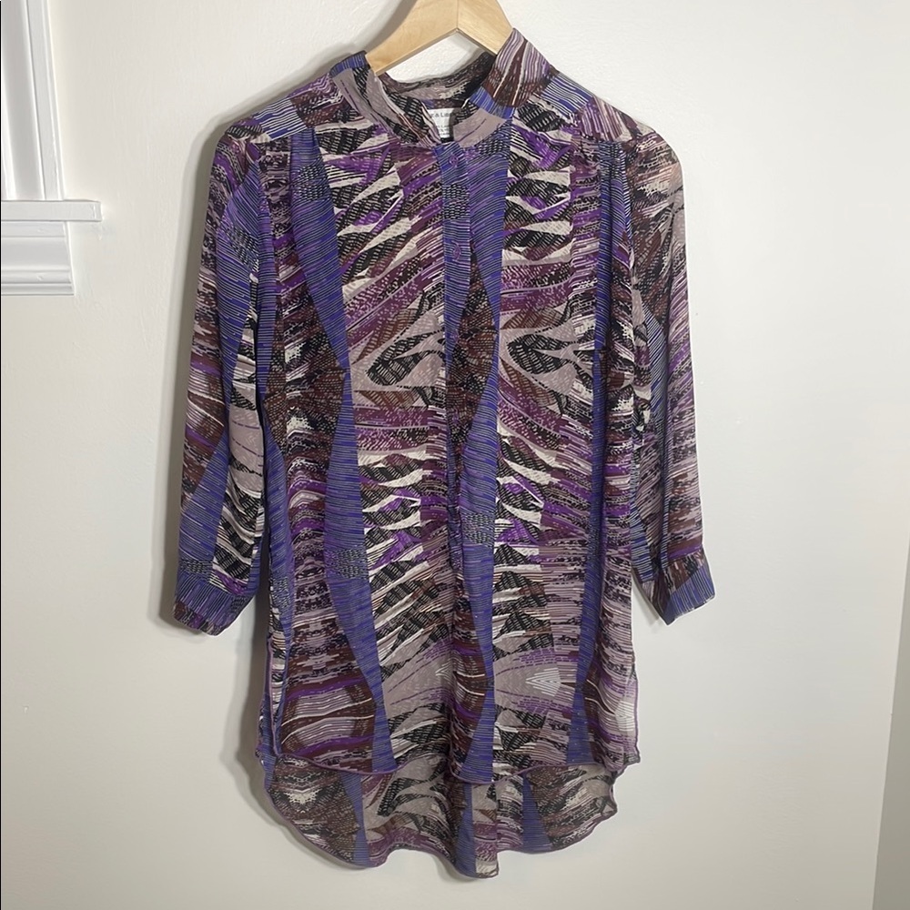 Love & Liberty - Women's Purple Patterned Top - Size Large